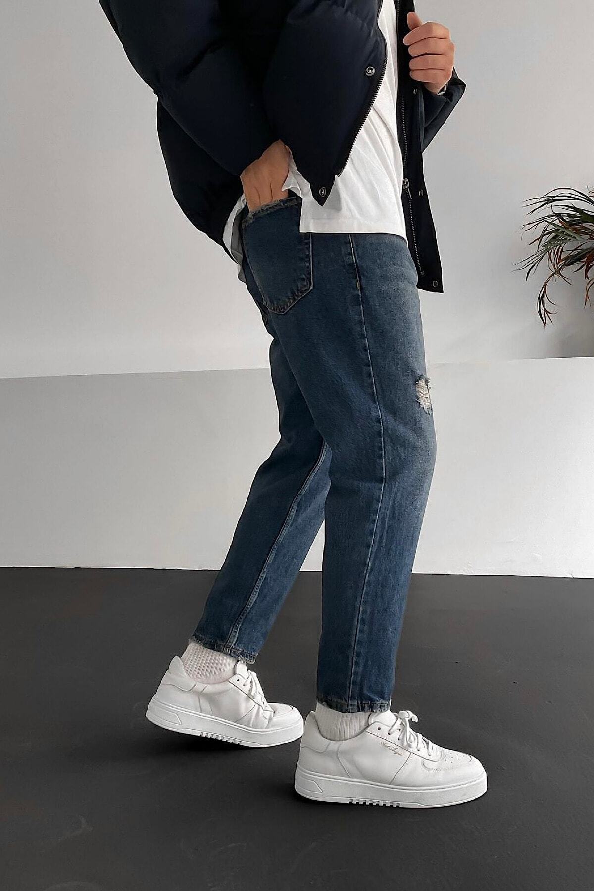 Boyfriend Stil Opšti Kroj Teget Taširane Farmerke 456320