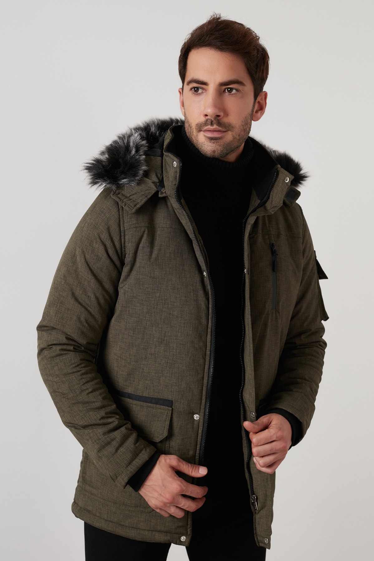 Muška Jakna Slim Fit sa Kapuljačom 023316854