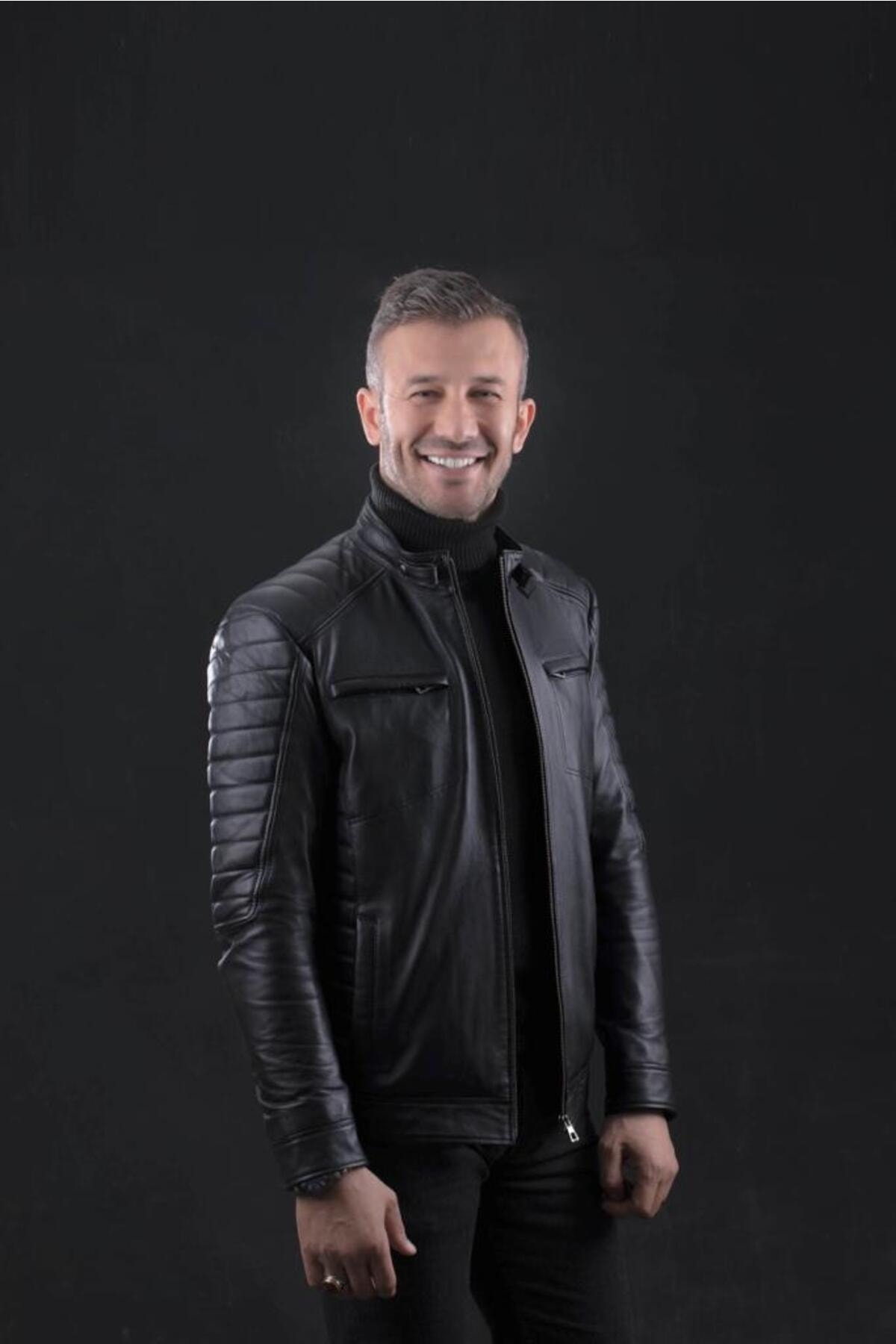 Muske Jakne Sportski Kroj Prava Koža