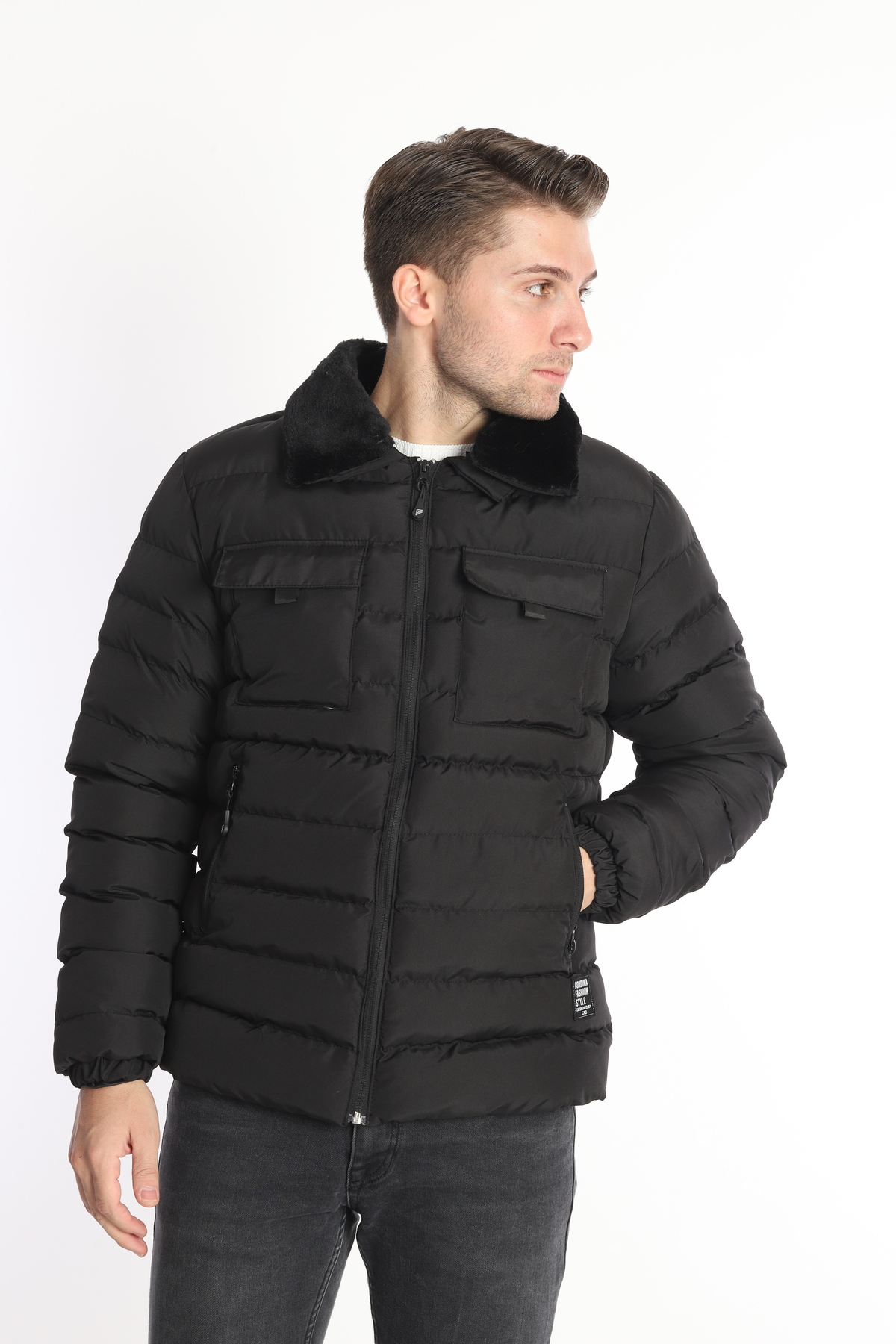 Muška Zimska Jakna sa Odstranjivom Kragnom 620012