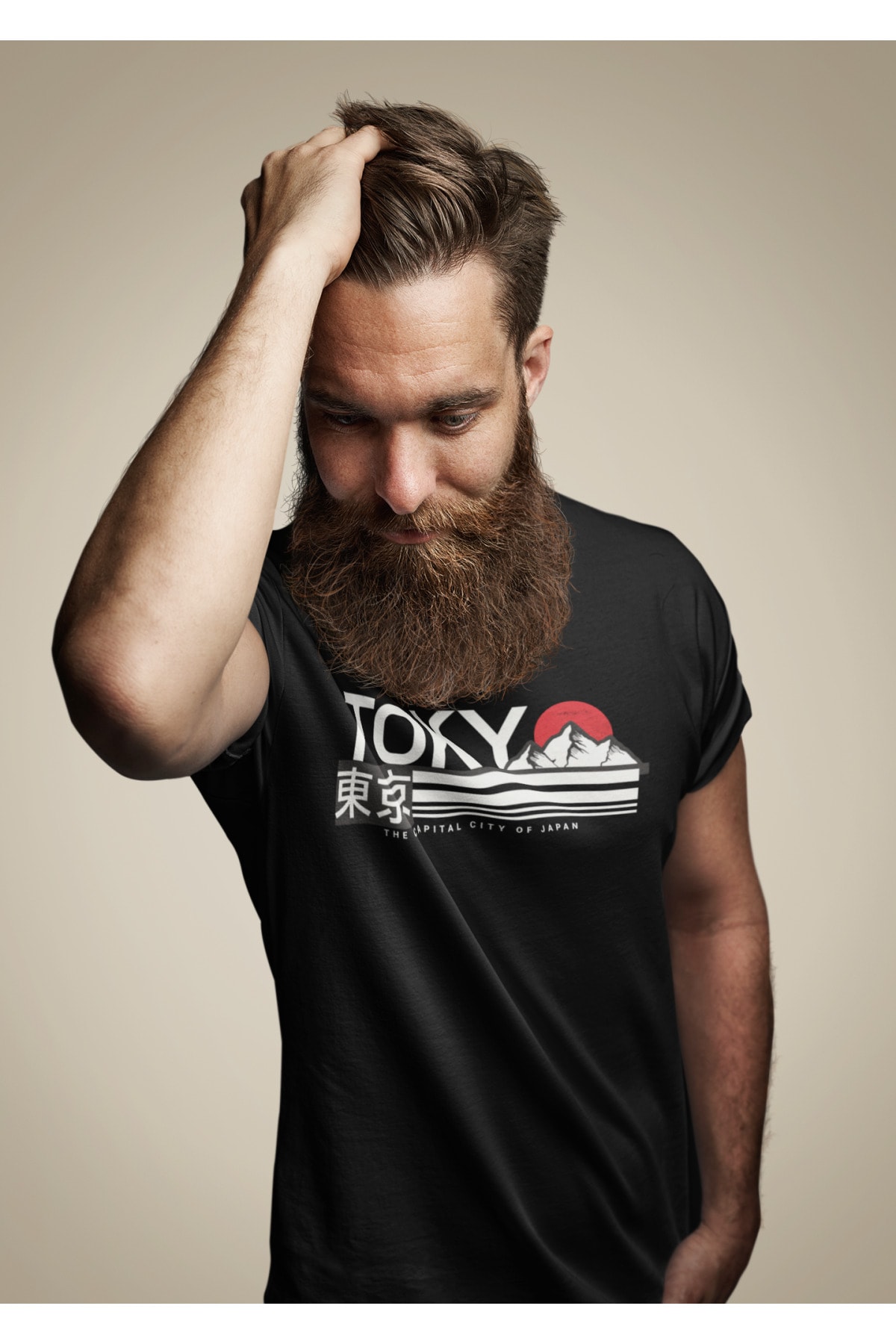 Crna Muška Majica sa Oversize Printom 45623128